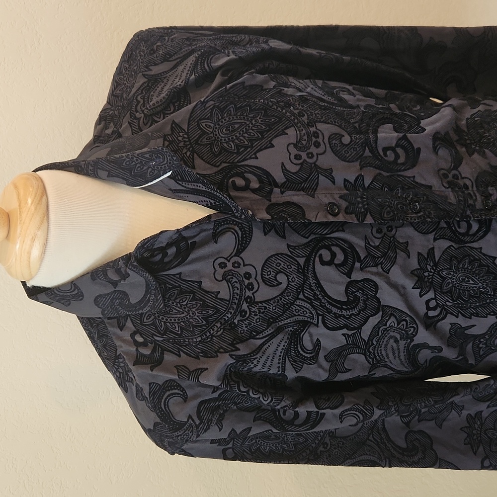 Consequence Velor Long Sleeve Button Down Shirt - image 2